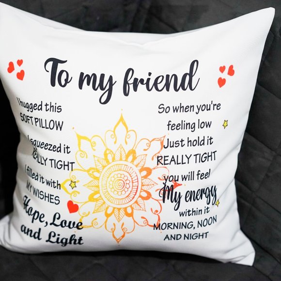 To my friend, I hugged this pillow, cushion pillow - Picture 2 of 2